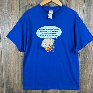 Family Guy NWT Vintage 2003 Stewie Bearing a Gift Graphic T-Shirt Size Large